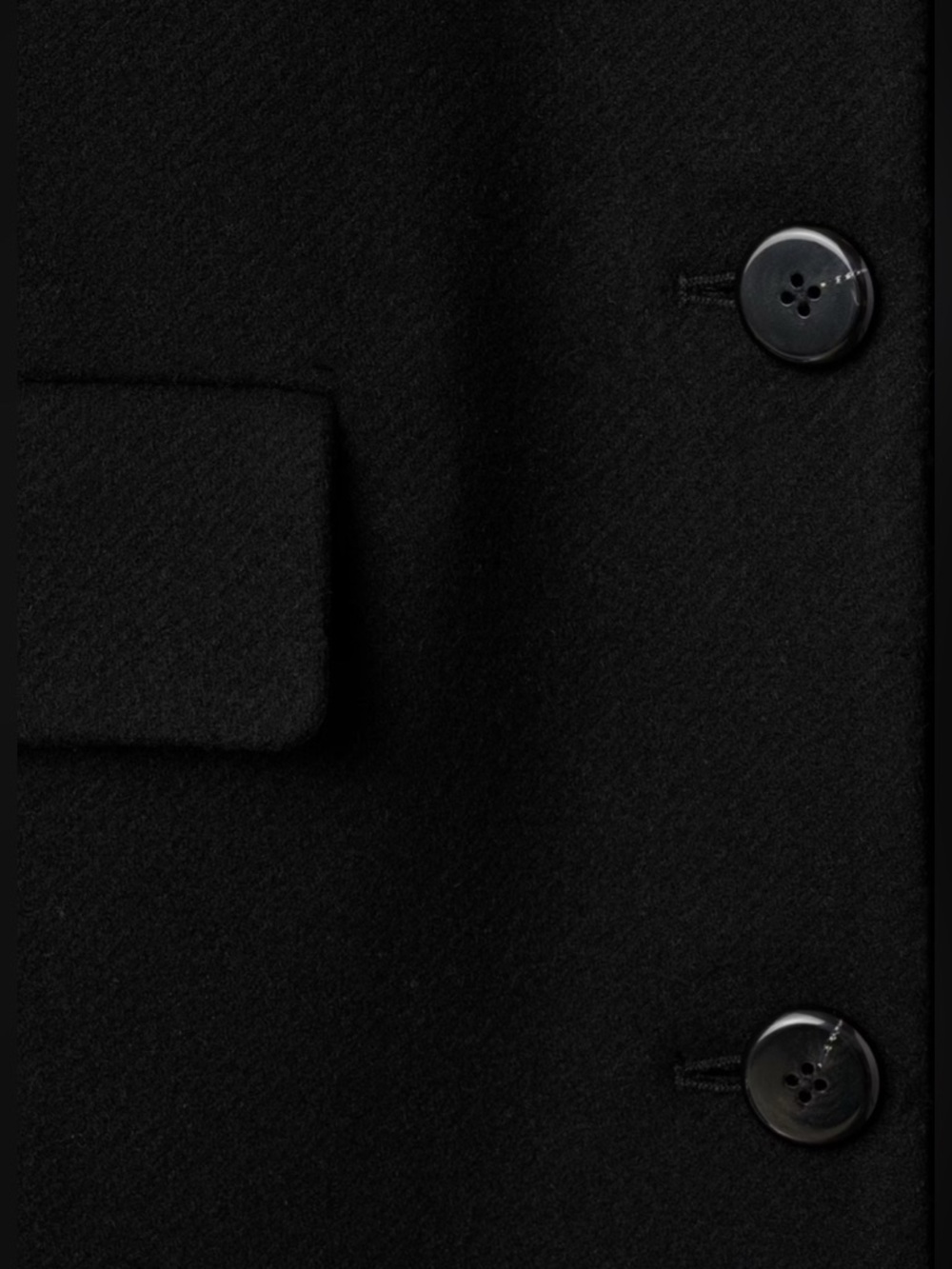 MANGO Black Wool Coat with Brown Fur Collar - Picture 6 of 11